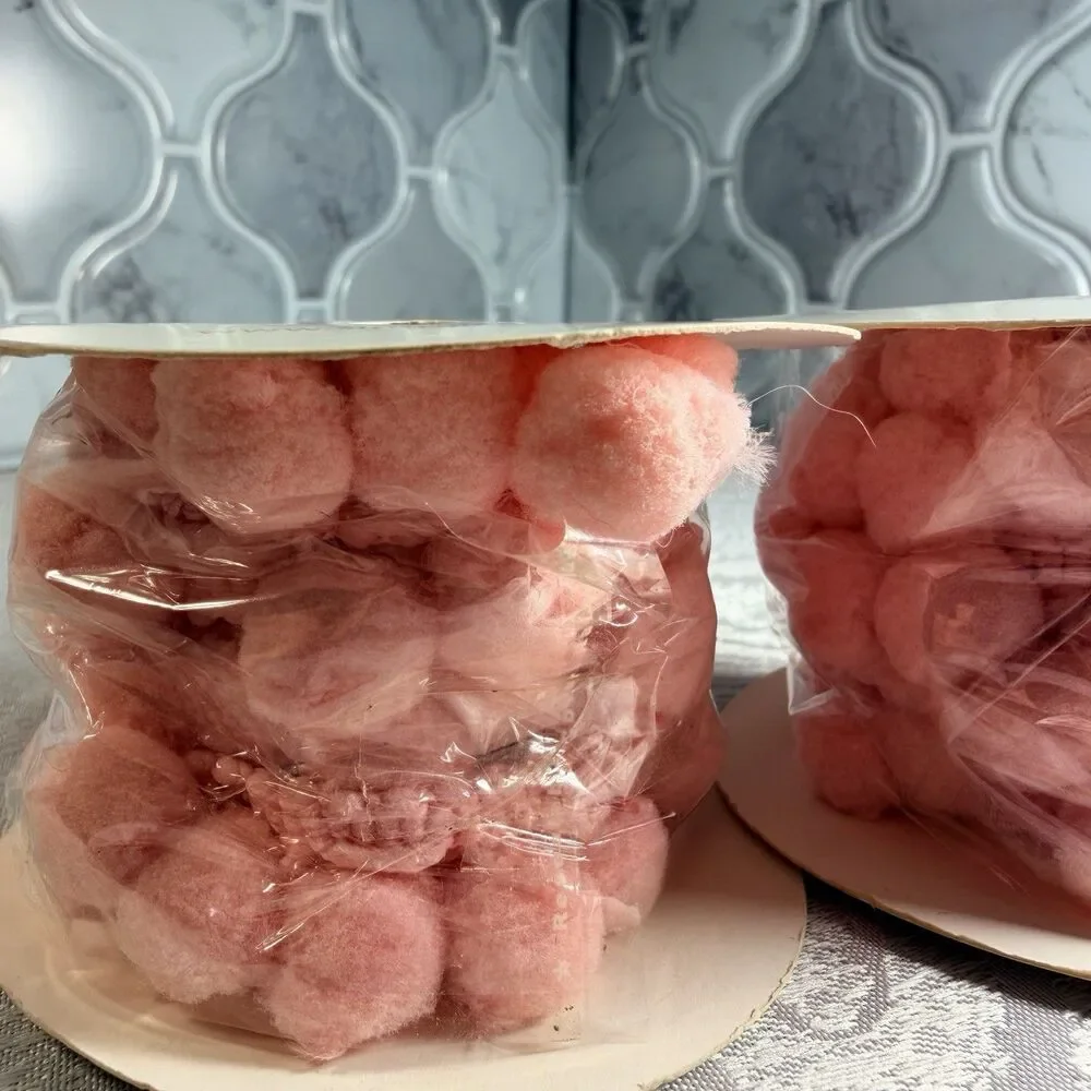 Lot Of 2 Simplicity Pom Pom Trim - Light Pink - 3/4